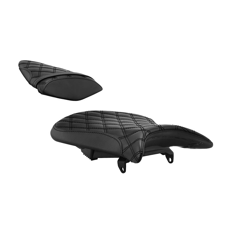 C.C. RIDER Ninja ZX6R Front And Rear Seat For Kawasaki Black Diamond Stitch, 2007-2008