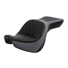 C.C. RIDER VN900 Vulcan Classic One Piece Seat Standard Driver Passenger Seat Grey Stripe For Kawasaki Vulcan Classic, 2006-2025