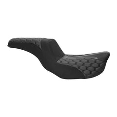 Gel Seat C.C. RIDER Dyna Step Up Seat 2 up Seat Honeycomb Stitching For Low Rider Dyna Fat Bob FXD/FXDWG, 2006-2017