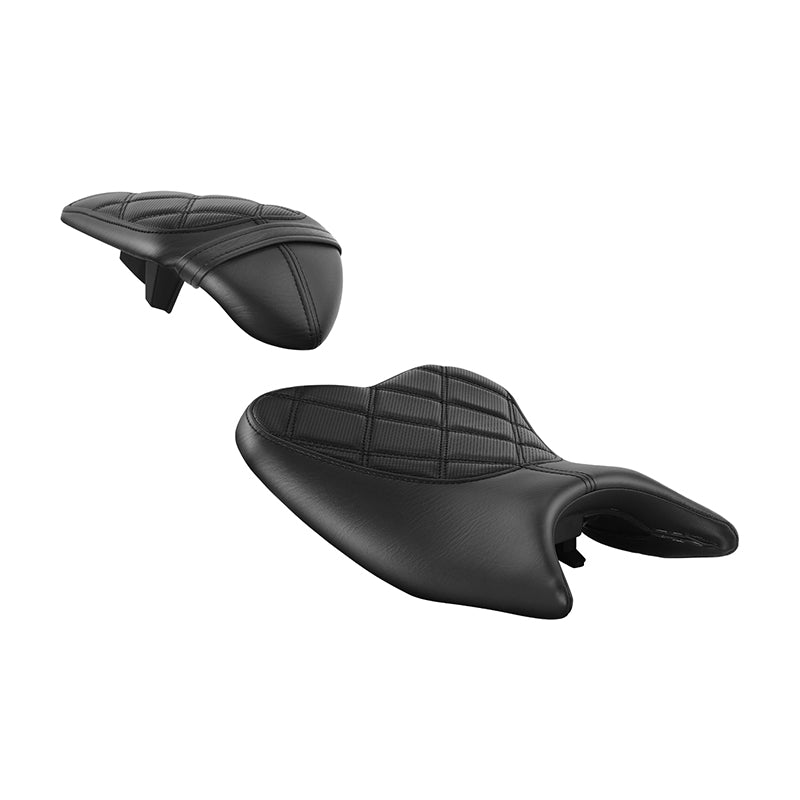 C.C. RIDER Ninja 400 Z400 Front And Rear Seat Fit For Kawasaki Ninja400 Black Lattice, 2018-2024