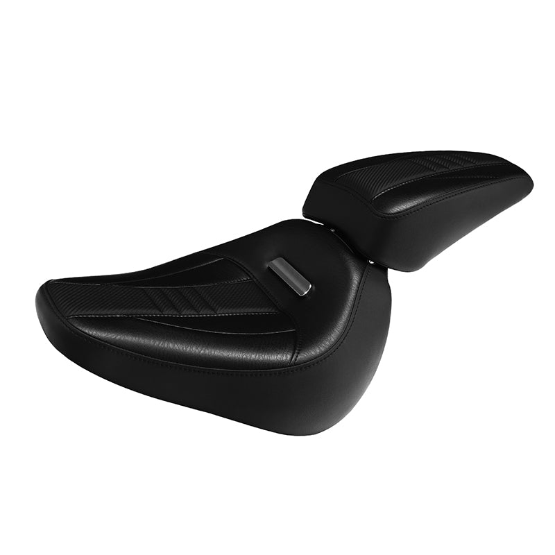 C.C.RIDER Softail Seat Two Piece 2 Up Seat Black Microfiber Leather For Harley Softail Breakout FXBR FXBRS, 2018-2023