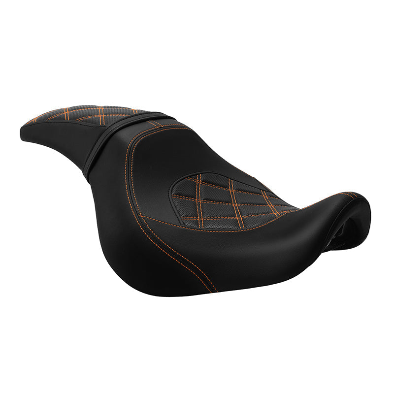 C.C. RIDER VT750C2 VT750C2B One Piece Seat Orange Lattice Stitiching Fit Honda Shadow Spirit 2007-2015 Shadow Phantom 2009-2024