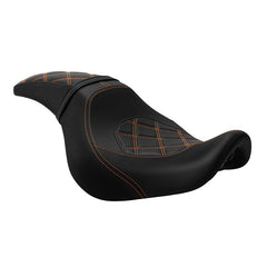 C.C. RIDER VT750C2 VT750C2B One Piece Seat Orange Lattice Stitiching Fit Honda Shadow Spirit 2007-2015 Shadow Phantom 2009-2024