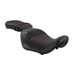 C.C. RIDER Sportster Seat 2 Piece Reach Seat Driver And Passegner Seat Red Hneycomb Fit For Harley Nightster RH975 2022-Later