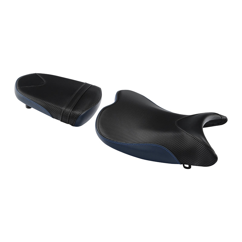 C.C. RIDER GSX-R750 GSX-R600 Front And Rear Seat Fit For SUZUKI GSXR750 GSXR600 Black Blue Carbon Fiber, 2006-2007