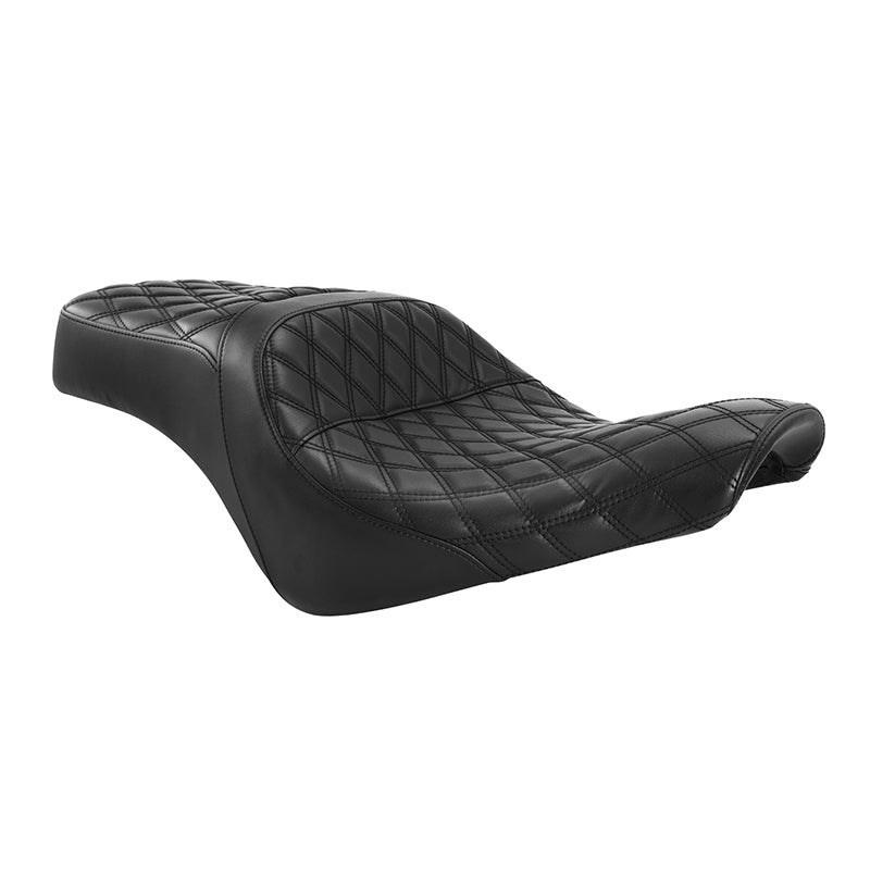 C.C. Rider BMW R18B R18 Transcontinental One Piece Seat Rider Passenger Low Profile Seat Pillion Cushion Black Lattice, 2020-2024