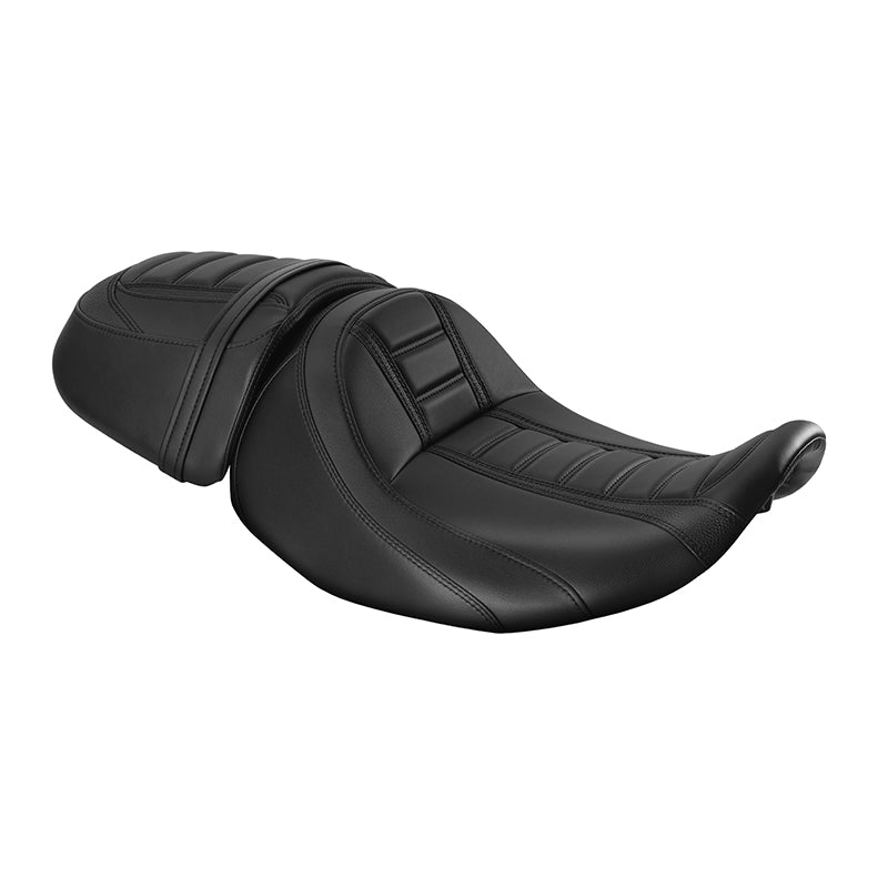 Gel Seat C.C. RIDER Touring Seat Two Piece 2 Up Seat Driver Solo Seat Passenger Seat Black Stitching For CVO Road Glide CVO Street Glide, 2023-2025