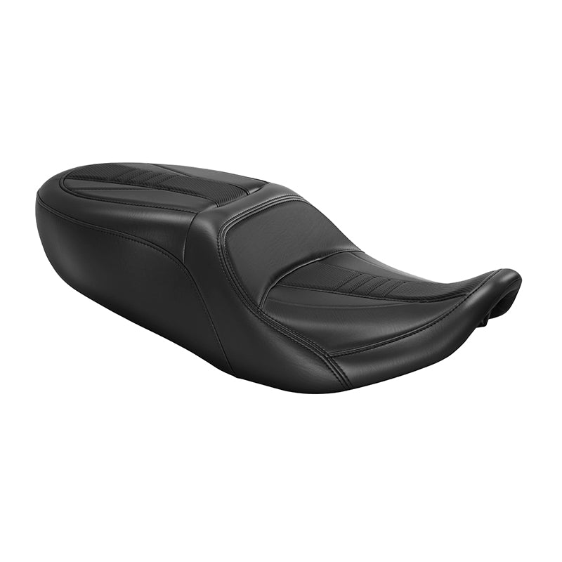 C.C. RIDER Touring Seat One Piece 2 Up Seat Driver Passenger Seat Black Trimming For Street Glide Road Glide, 2023-2025