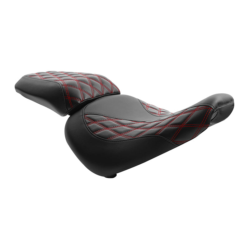 C.C.RIDER Softail Passenger And Driver Seat Lattice Stitching Two Piece Seat  For Harley Fatboy 114 FLFB FLFBS, 2018-2025