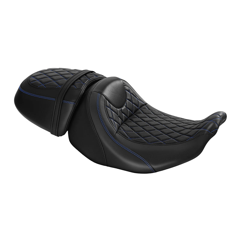 Gel Seat C.C. RIDER Touring Seat Two Piece 2 Up Seat Driver Solo Seat Passenger Seat Lattice Stitching For CVO Road Glide CVO Street Glide , 2023-2025