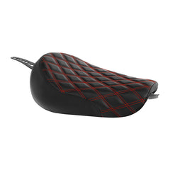 C.C.RIDER Sportster Seat Front Solo Seat Driver Rider Cushion Red Diamond Stitching, 2010-2023 XL models