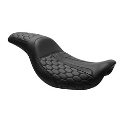 Gel Seat C.C. RIDER Dyna Seat 2 up Seat Motorcycle Seat Black Honeycomb For Dyna Low Rider Fat Bob FXD/FXDWG, 2006-2017