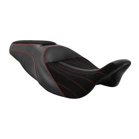 C.C. RIDER Touring Seat 2 up Seat Driver Passenger Seat Alcantara Leather For Harley Touring Road Glide Electra Glide Street Glide, 2008-2023