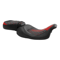 C.C. RIDER Touring Seat Two Piece 2 Up Seat Low Profile Driver Passenger Seat Custom For Road King Road Glide Street Glide, 2009-2023