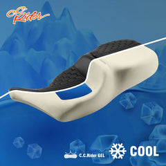 Gel Seat C.C. RIDER Touring Seat 2 Up Seat Driver Passenger Seat For Harley CVO Road King Honeycomb Road Glide Electra Glide Street Glide, 1997-2007