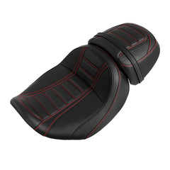 C.C. RIDER Touring Seat Two Piece 2 Up Seat Driver Solo Seat Passenger Seat Red Stitching For CVO Street Glide CVO Road Glide, 2023-2025