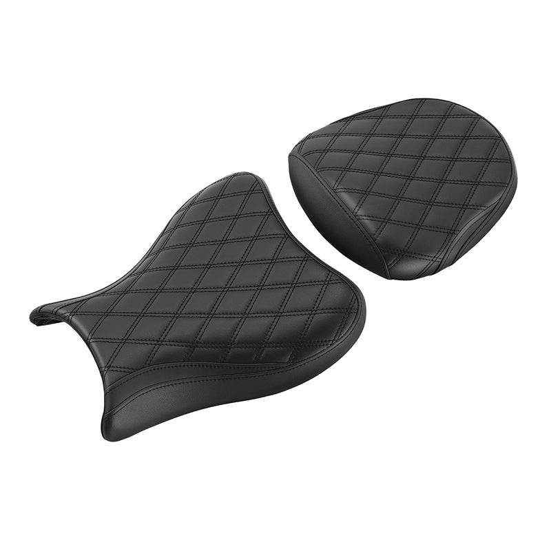 C.C. RIDER GSX1300R Front And Rear Seat Fit For SUZUKI Hayabusa GSX1300R Black Diamond Stitching, 2008-2020
