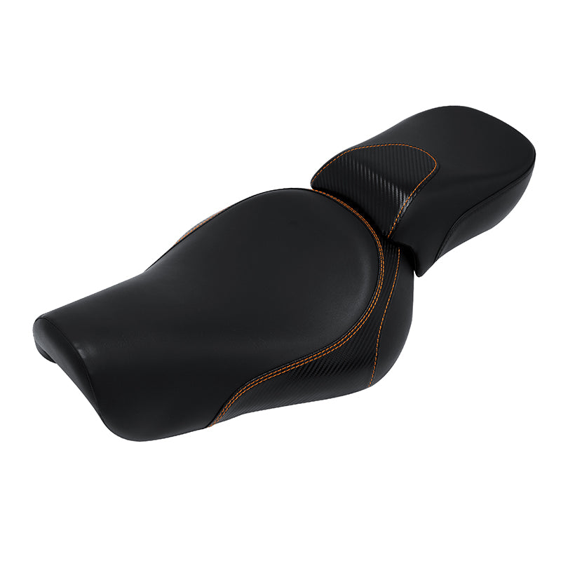 C.C.RIDER Sportster Two Piece Two Up Orange Stitching Seat For XL883N Models, 2016-2023