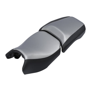 C.C. RIDER BMW R1200GS Seat Rider Passenger Seat Pillion Cushion With Sliver Carbon Fiber for BMW R1200GS R1250GS Adventure, 2013-2024