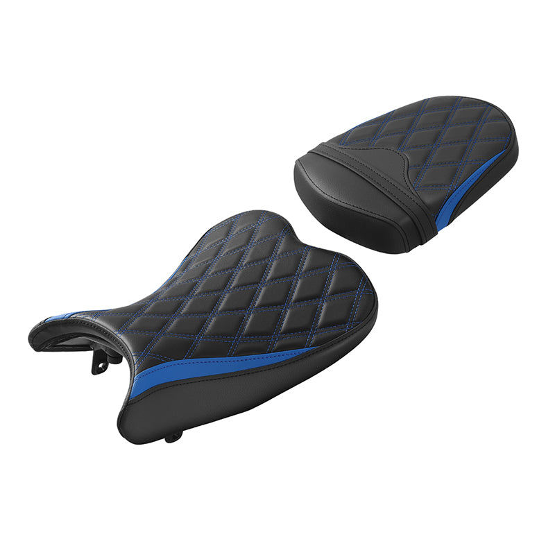 C.C. RIDER GSX-R750 GSX-R600 Front And Rear Seat Fit For SUZUKI GSXR750 GSXR600 Black Red Blue Lattice Stitch , 2006-2007