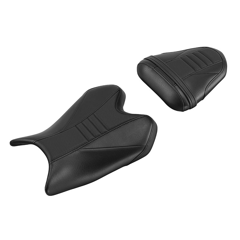 C.C. RIDER YZF R6 Front And Rear Seat For YAMAHA R6 YZFR6 Black Carbon Fiber Stitching, 2008-2016