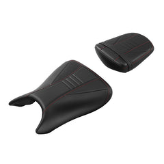 C.C. RIDER YZF R6 YZF R6S Front And Rear Seat Black Red Carbon Fiber Stitching For YAMAHA YZFR6 2003-2005 YZFR6S 2006-2009