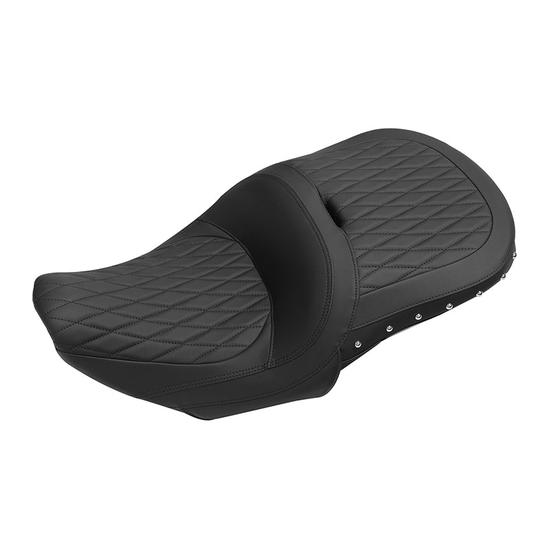 C.C.RIDER Indian Chieftain 2 Up Seat Stud Design Lattice Stitching Touring Motorcycle Seat, 2014-2025