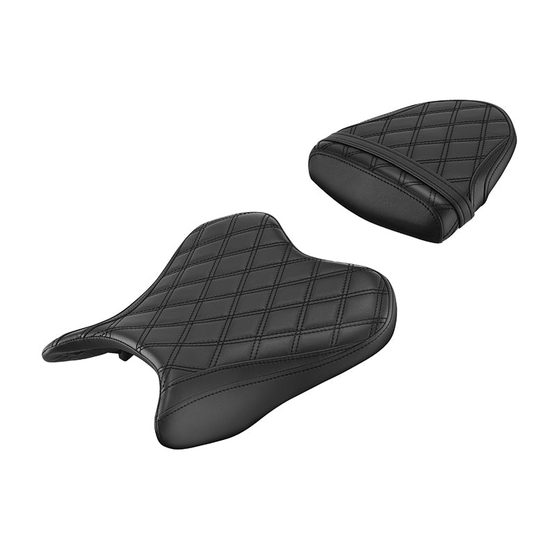 C.C. RIDER YZF R6  Front And Rear Seat Fit For YAMAHA R6 Black Lattice Design, 2006, 2007
