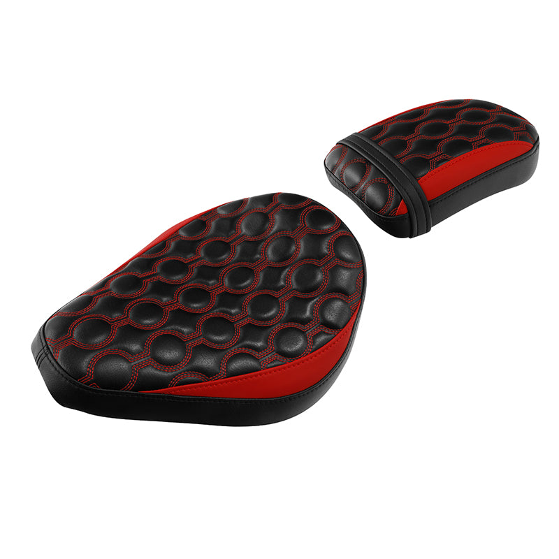 C.C. RIDER CM300 Front And Rear Seat Fit For Honda Rebel 300 CMX300 Red Circles, 2017-2024