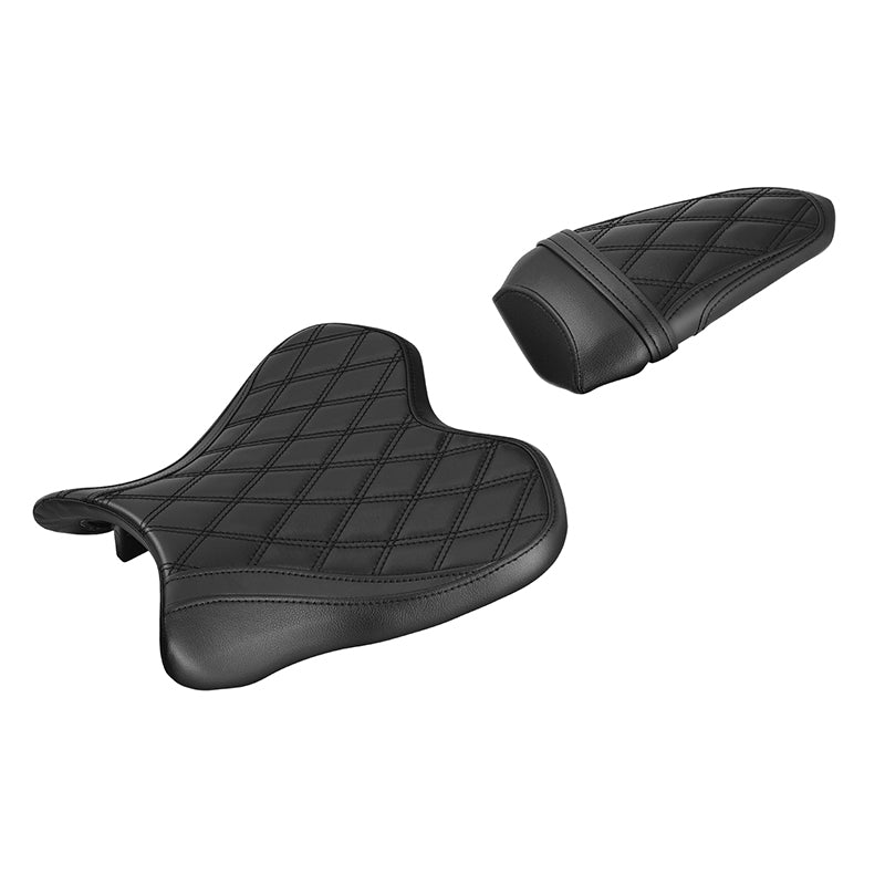 C.C. RIDER YZF R1 Front And Rear Seat For YAMAHA YZFR1 Black Lattice Stitching, 2015-2024