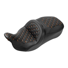 C.C. RIDER Touring Seat 2 Up Seat Driver Passenger Seat With Backrest For Harley CVO Road Glide Electra Glide Street Glide Road King, 2009-2023