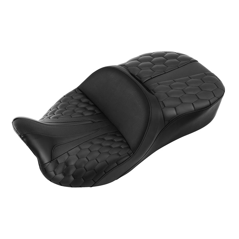 C.C. RIDER Driver Passenger 2-up Seat Fit For Harley Touring 2009-2023 Road Glide Street Glide Road King Electra Glide And 2009-2022 CVO Touring, Extended Reach Seat