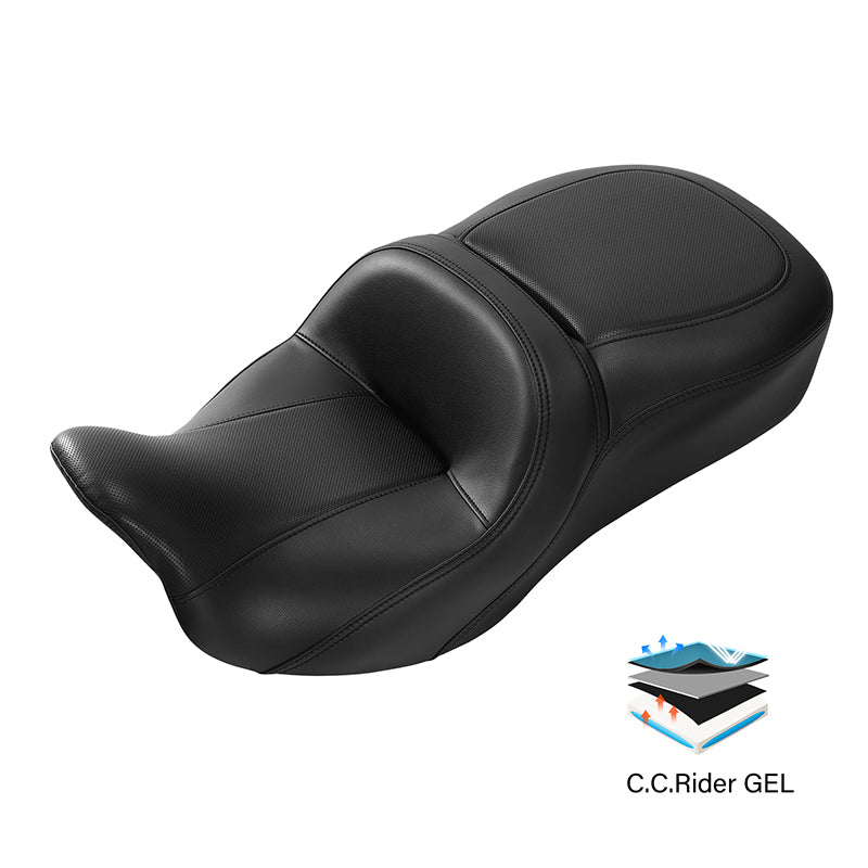 Dual Gel Seat C.C. RIDER Touring Seat Driver Passenger Seat For Harley CVO Road Glide Electra Glide Street Glide Road King, 2009-2023