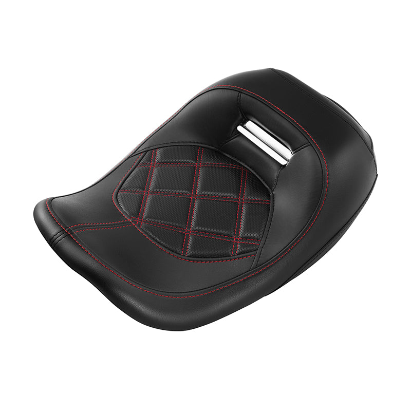 C.C. RIDER Touring Seat Solo Seat Low Profile Driver Seat Lattice Stiching With 6.6 Gallon PYO/Bagger Nation Stretched Gas Tank Fit For Harley Touring Street Glide Road Glide Road King, 2008-2024