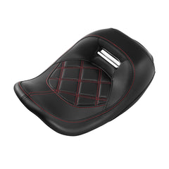 C.C. RIDER Touring Seat Solo Seat Low Profile Driver Seat Lattice Stiching With 6.6 Gallon PYO/Bagger Nation Stretched Gas Tank Fit For Harley Touring Street Glide Road Glide Road King, 2008-2024