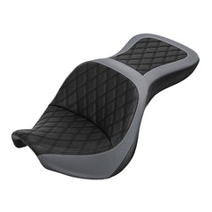 C.C. RIDER VN900 Vulcan Classic One Piece Seat Standard Driver Passenger Seat Grey Stripe For Kawasaki Vulcan Classic, 2006-2025