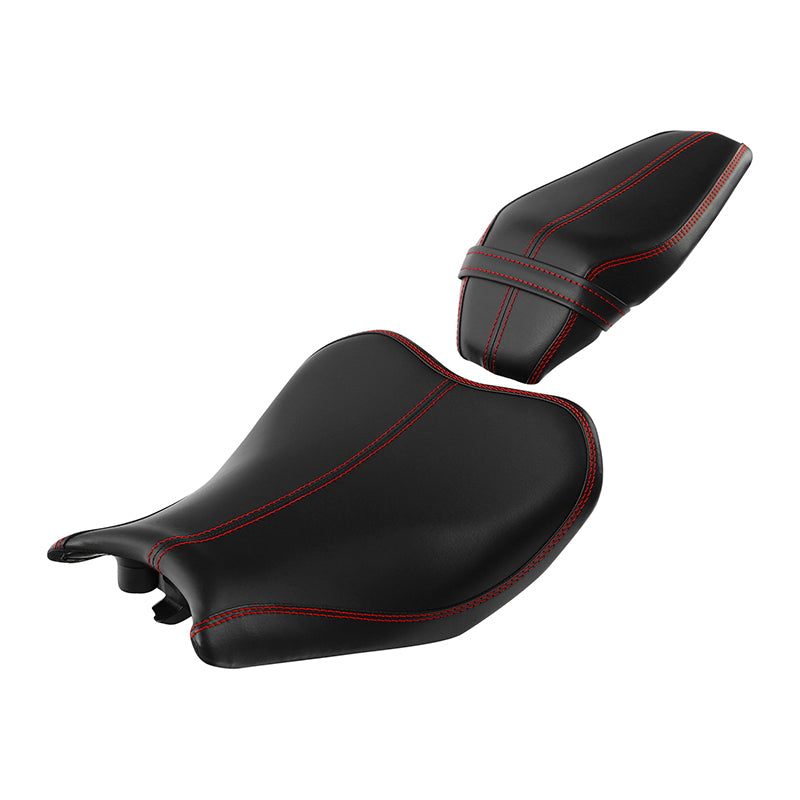 C.C. RIDER Z900 Front And Rear Seat Fit For Kawasaki Z900 Black and Red Stitch, 2017-2024