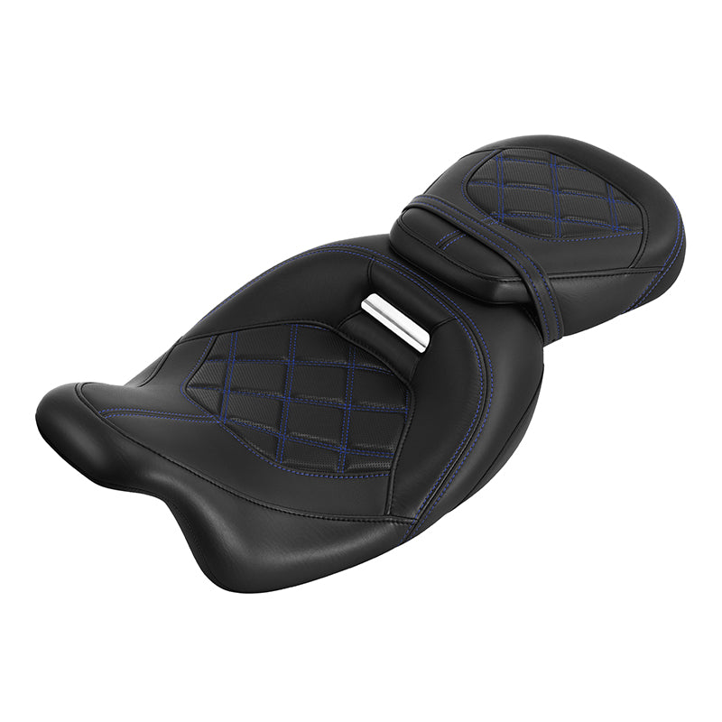 C.C. RIDER Touring Seat Two Piece 2 Up Seat Low Profile Driver Passenger Seat Octane For Road Glide Street Glide Road King, 2009-2023