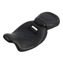 C.C. RIDER Touring Seat Two Piece 2 Up Seat Low Profile Driver Passenger Seat Octane For Road Glide Street Glide Road King, 2009-2023