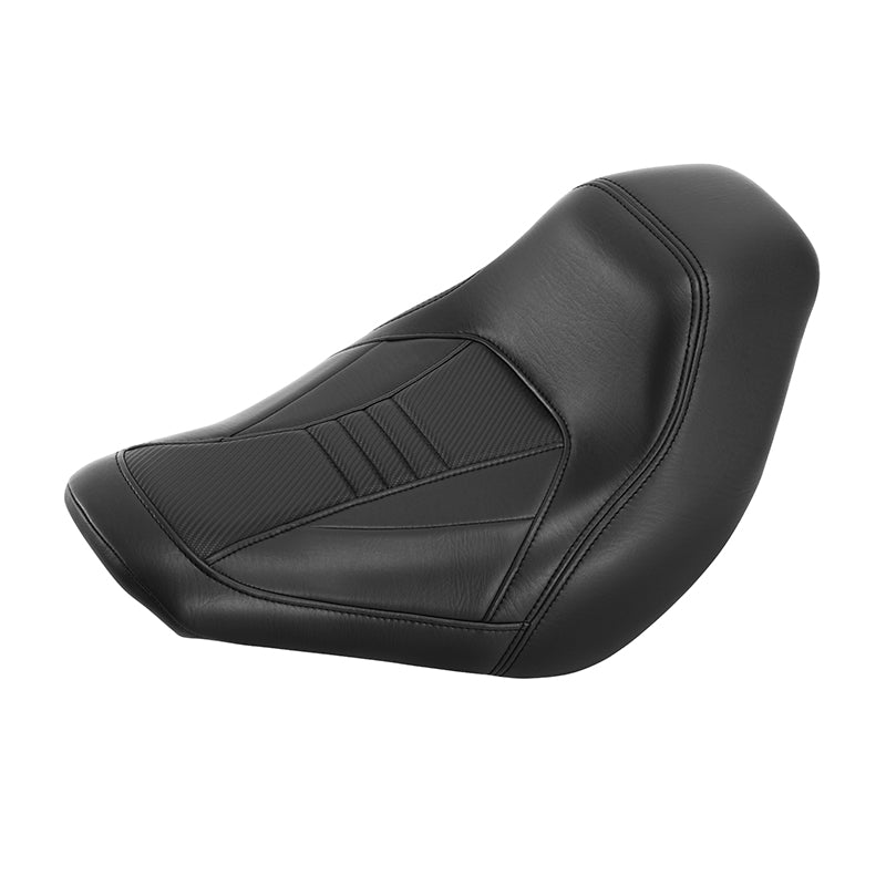 C.C. RIDER Softail Seat Low Rider Solo Driver Seat Black Carbon Fiber Pattern Standard Reach For FXLR FXLRS FXLRST, 2018-2025