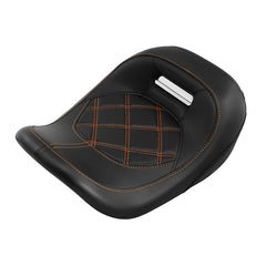 C.C. RIDER Touring Seat Solo Seat Low Profile Driver Seat Lattice Stiching With 6.6 Gallon PYO/Bagger Nation Stretched Gas Tank Fit For Harley Touring Street Glide Road Glide Road King, 2008-2024