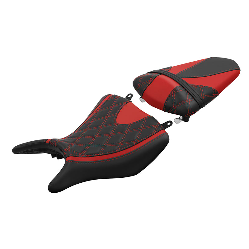 C.C. RIDER YZF R3 YZF R25 MT03 MT25 Front And Rear Seat For YAMAHA Lattice Sitiching Color Trimming, 2015-2023