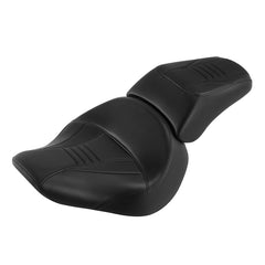 C.C. RIDER Softail Seat Two Piece 2 Up Seat Low Profile Driver Solo Seat Passenger Seat Carbon Fiber Pattern For Harley Softail Fat Boy Cross Bones, 2006-2017
