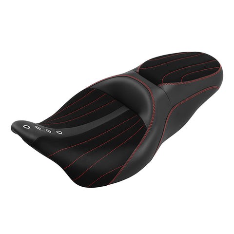 C.C. RIDER Touring Seat 2 up Seat Driver Passenger Seat Alcantara Leather For Harley Touring Road Glide Electra Glide Street Glide, 2008-2023
