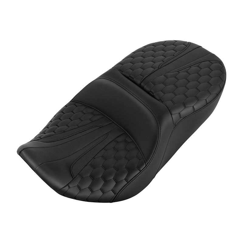 C.C. RIDER Touring Seat One Piece 2 Up Seat Driver Passenger Seat Honeycomb For Street Glide Road Glide, 2023-2025