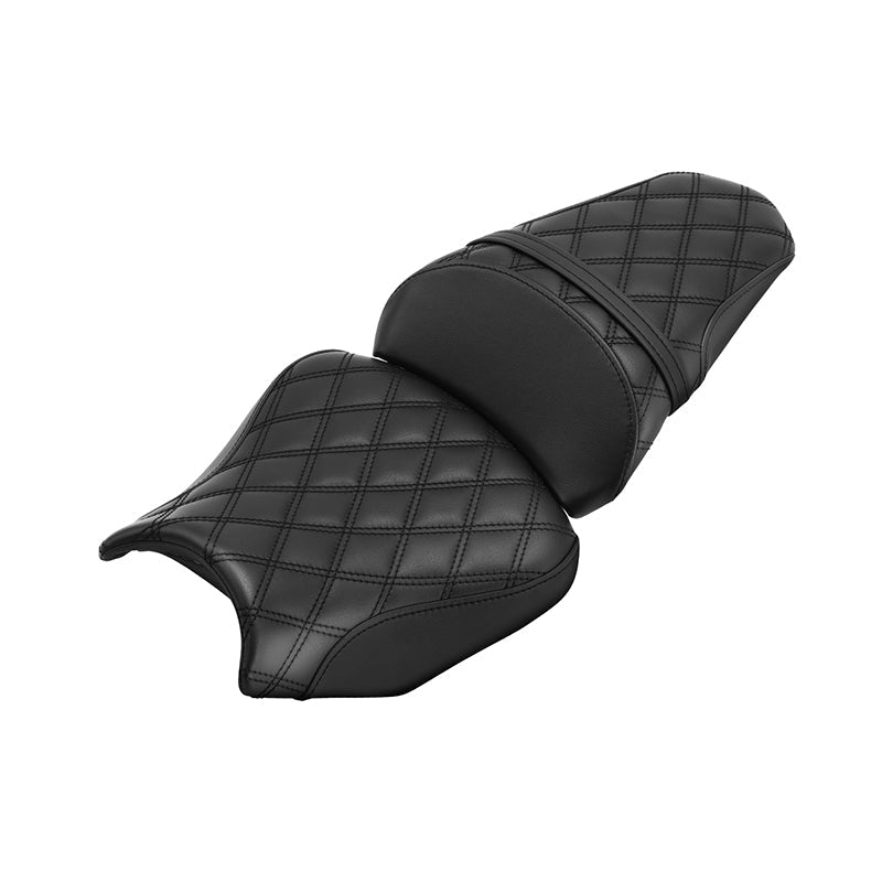 C.C. RIDER Ninja650 EX650 Z650 Front And Rear Seat For Kawasaki Black Diamond Stitch, 2017-2019