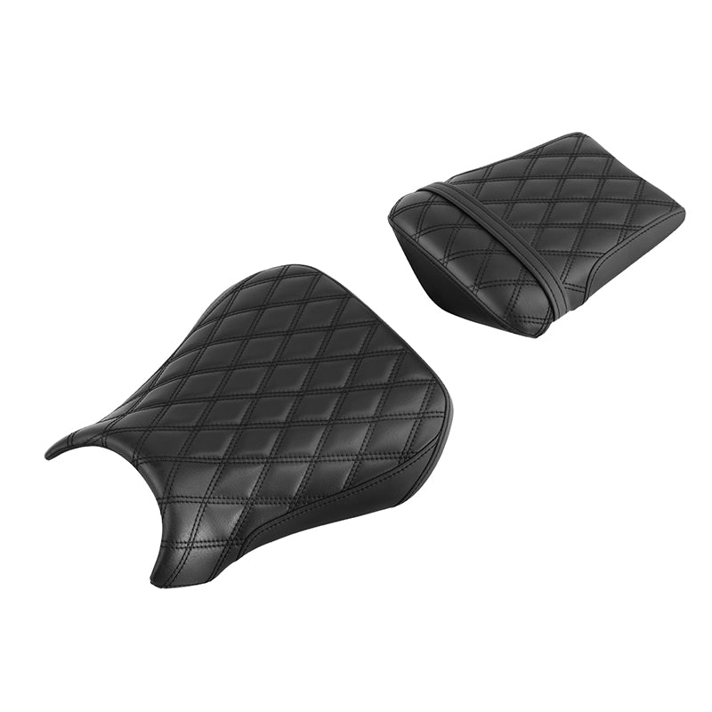 C.C. RIDER YZF R1 Front And Rear Seat For YAMAHA YZFR1 Black Lattice Stitching, 2002-2003