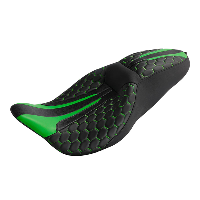 C.C. RIDER Touring Seat 2 up Seat Driver Passenger Seat For Harley Touring Street Glide Road Glide Electra Glide, 2008-2023