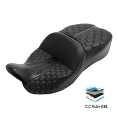 Gel Seat C.C. RIDER Touring Seat Driver Passenger Seat For Harley CVO Street Glide Electra Glide Road Glide Road King, 2009-2023