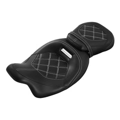 C.C. RIDER Touring Seat Two Piece 2 Up Seat Low Profile Driver Passenger Seat Octane For Road Glide Street Glide Road King, 2009-2023